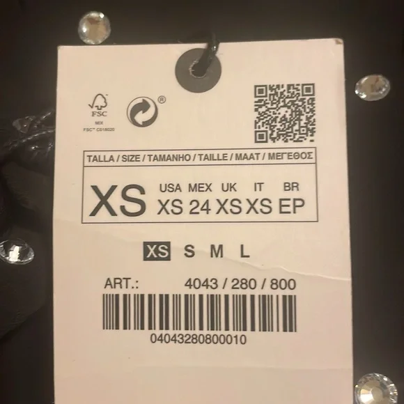 NWT ZARA RHINESTONE DRESS LIMITED EDITION  BLACK  DRESS - REF. 4043/280 XS - Picture 4 of 11